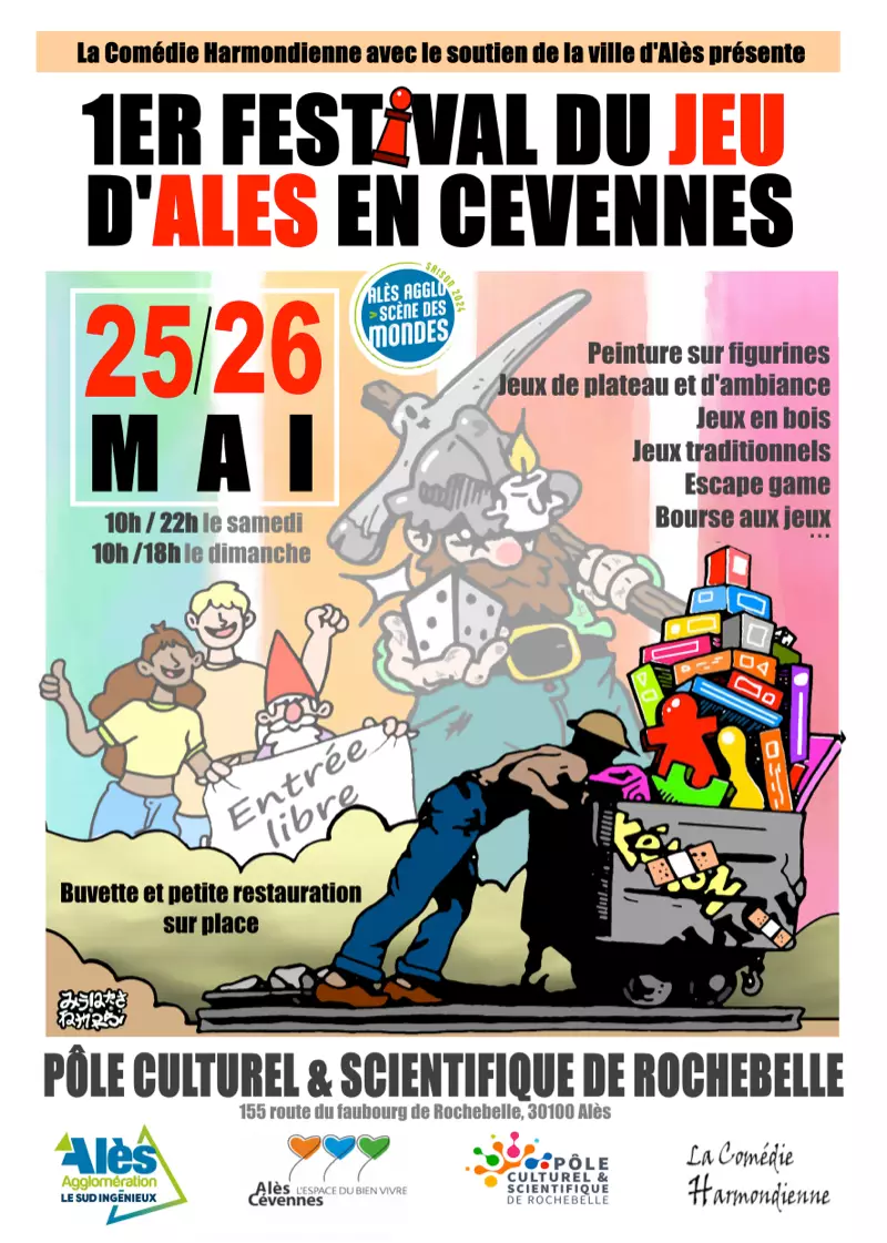 Affiche officielle Festival du Jeu d'Alès en Cévennes 2024