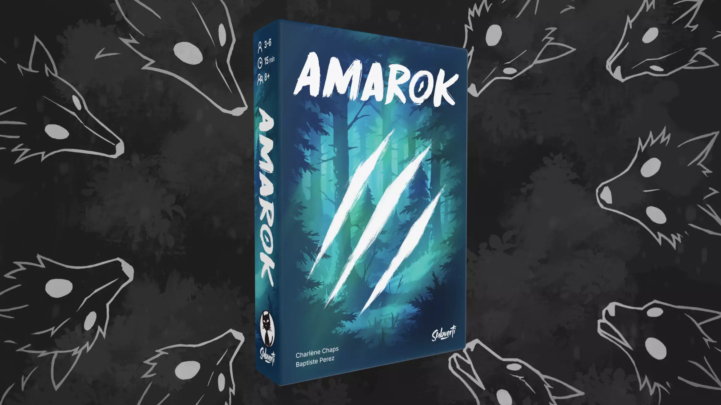 Boîte d'Amarok entourée de loups