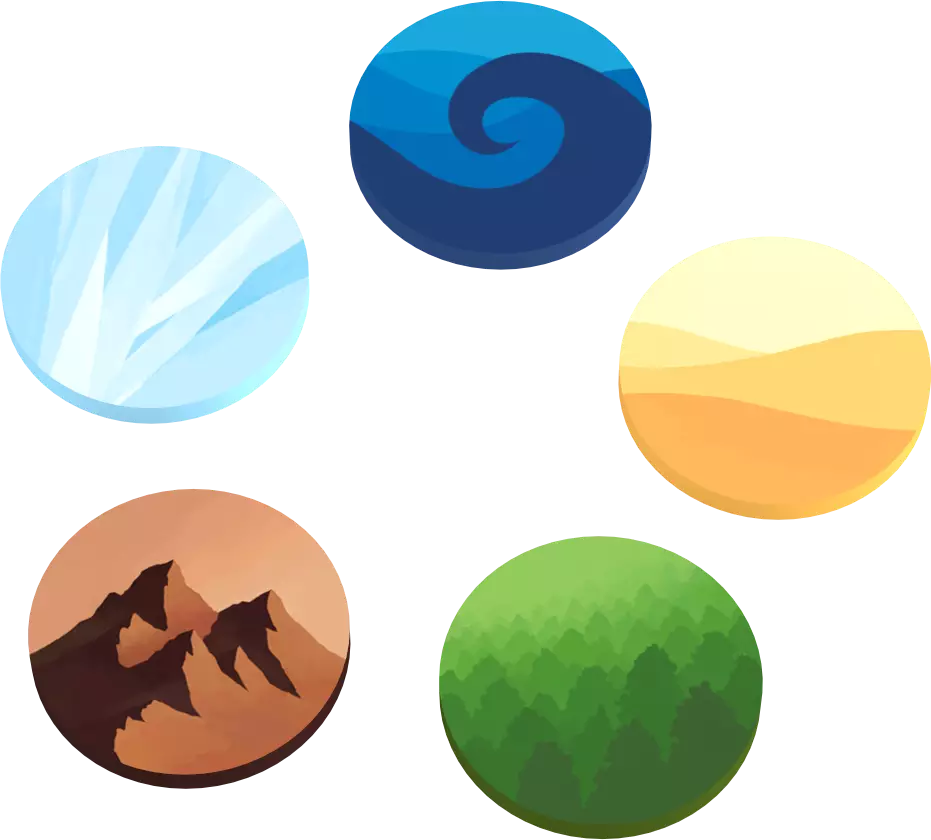 Lot de 5 jetons Biomos