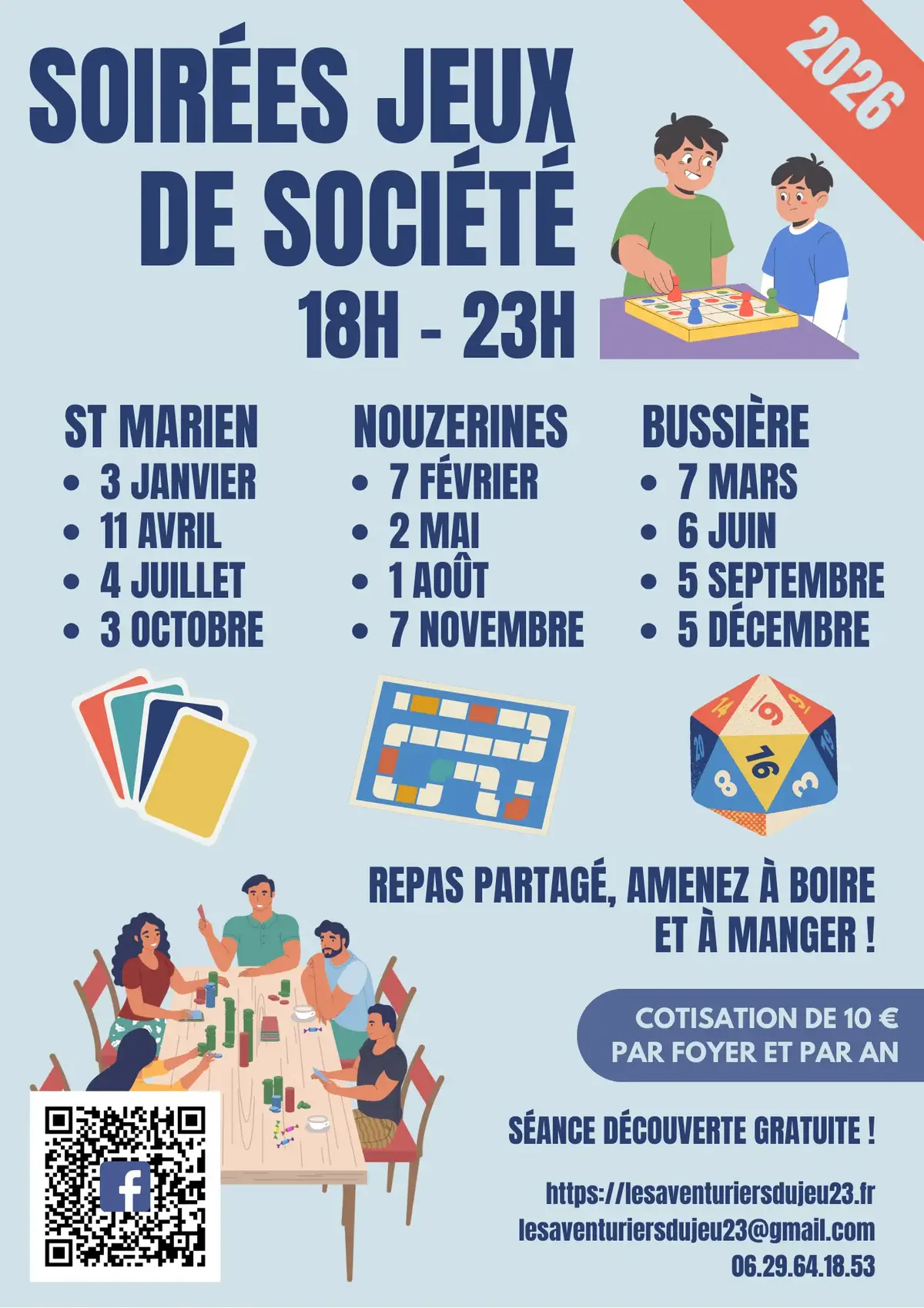 Photo organisation Les aventuriers du jeu 23, gaming association, France