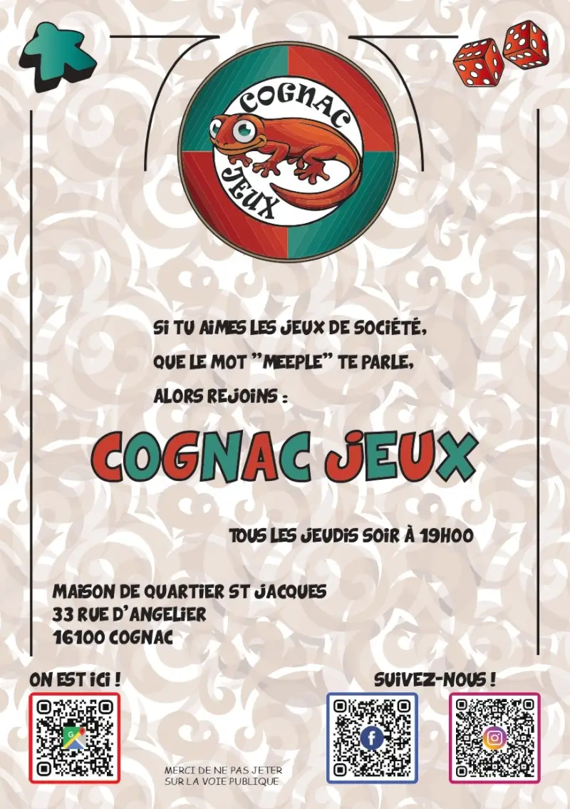 Photo organisation Cognac Jeux, club de jeux, France