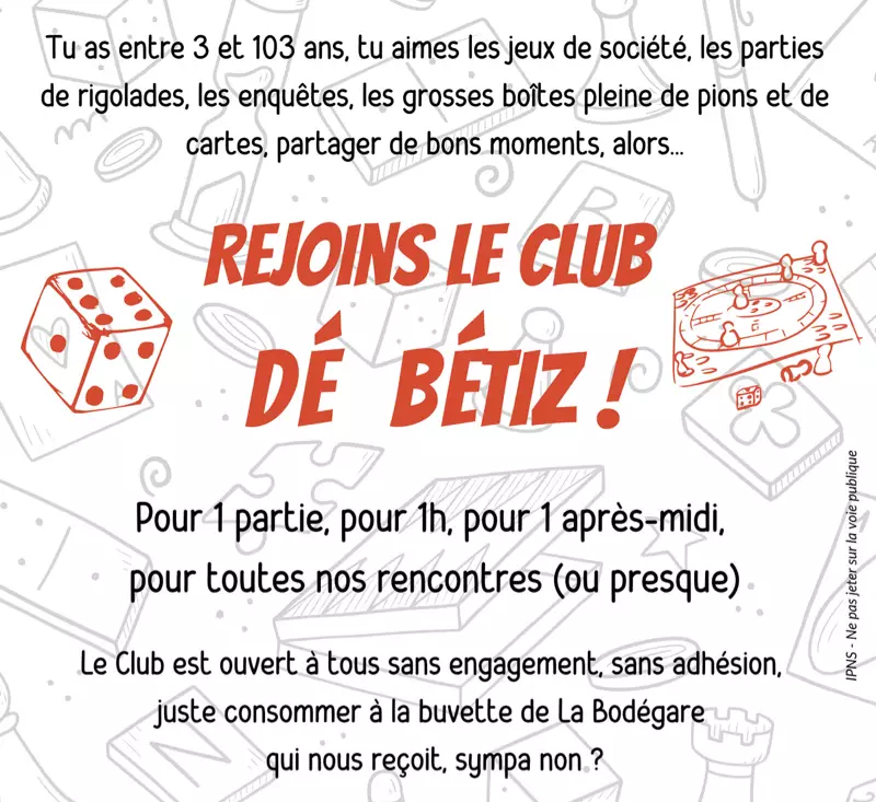 Photo organisation Dé Bétiz, club de jeux, France