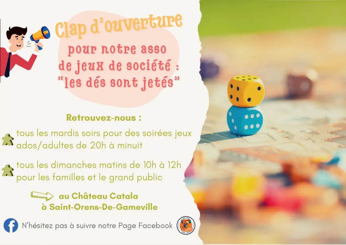 Photo organisation Les dés sont jetés, club de jeux, France