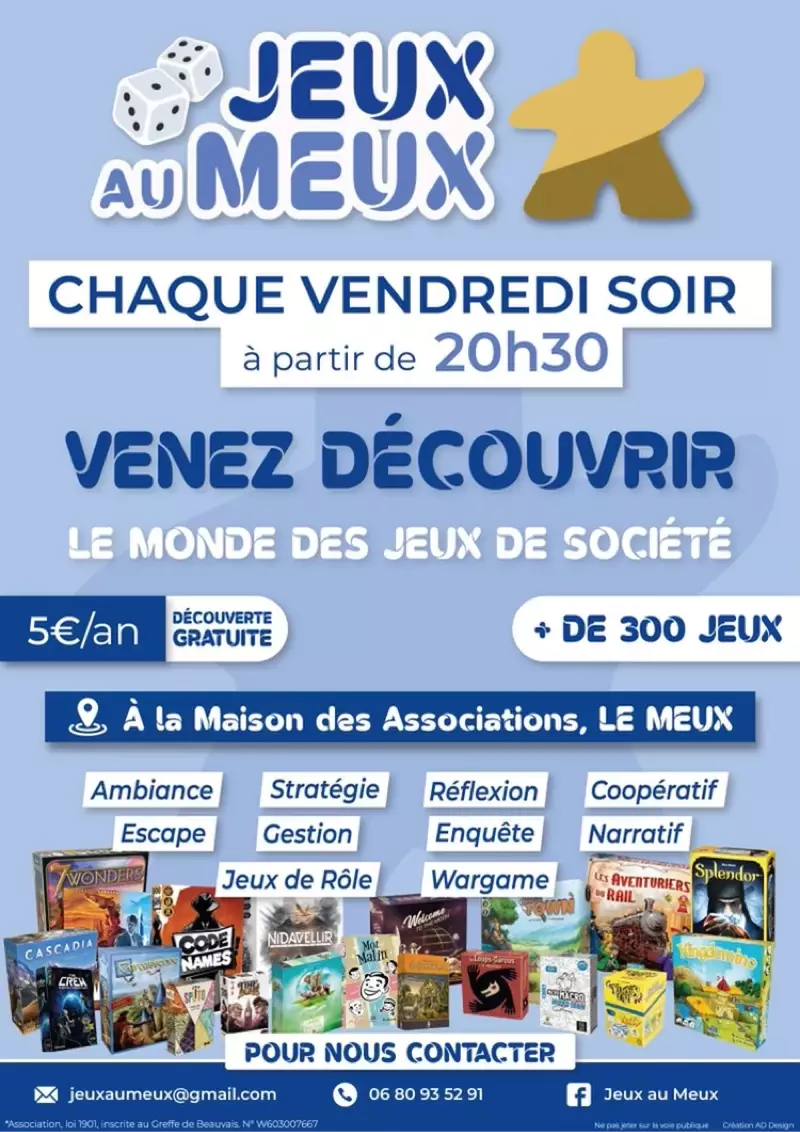 Photo organisation Jeux au Meux, club de jeux, France