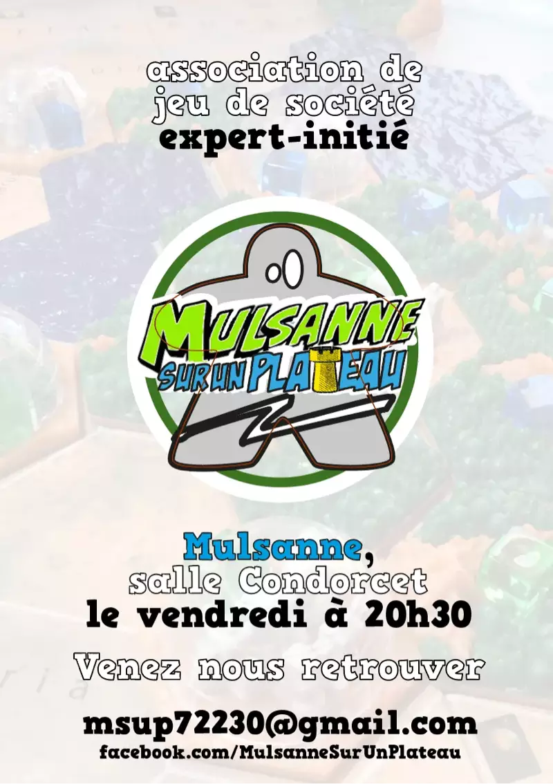 Photo organisation Mulsanne sur un plateau, club de jeux, France