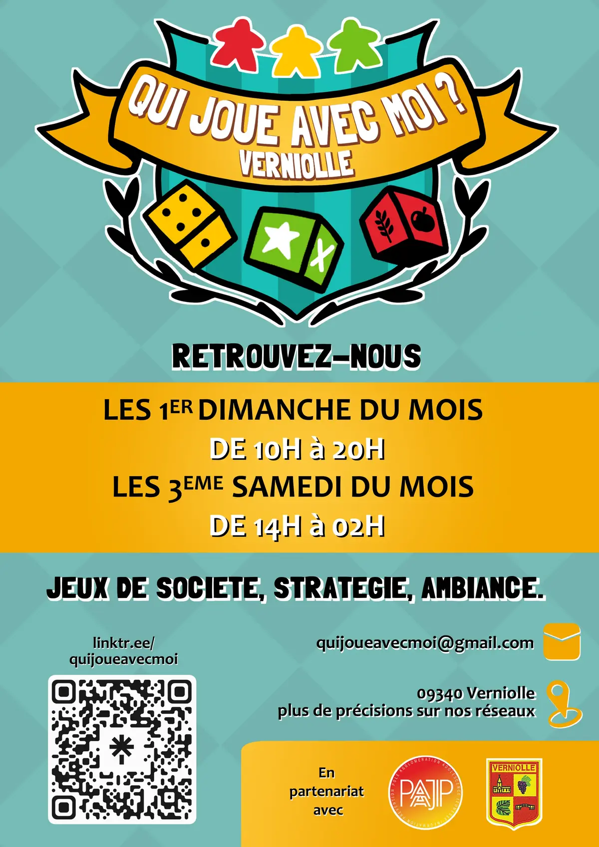 Photo organisation Qui joue avec moi ?, club de jeux, France