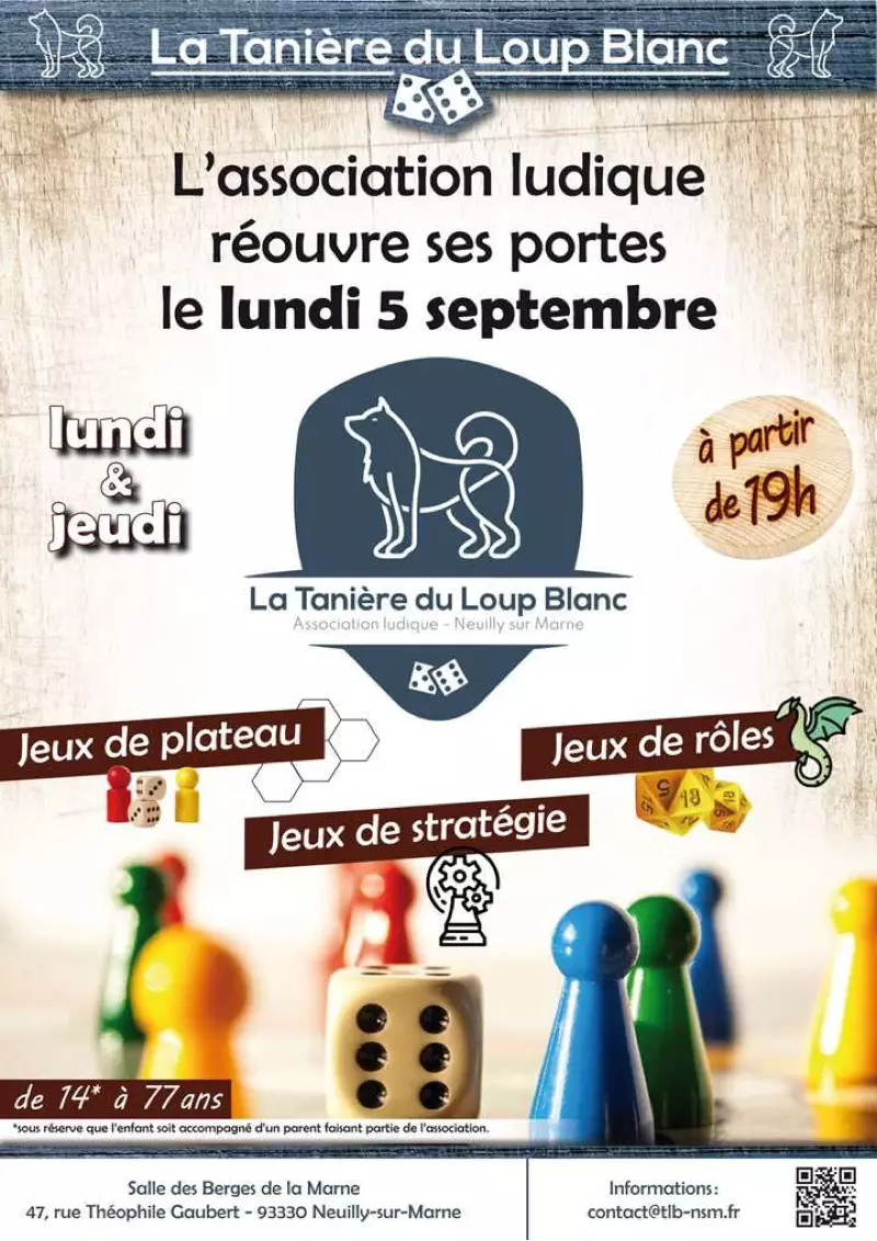 Photo organisation La Tanière du Loup Blanc, club de jeux, France