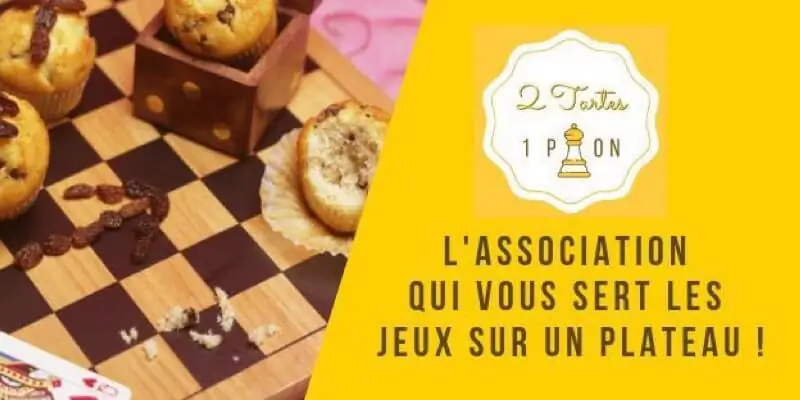 Photo organisation 2 tartes 1 pion, club de jeux, France