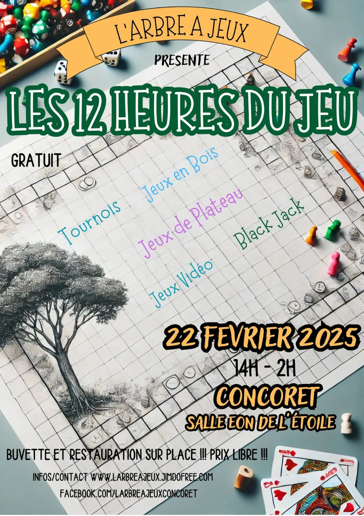 Affiche officielle Les 12 h du jeu de Concoret 2025