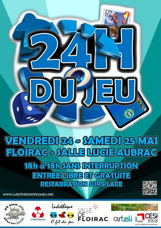 Affiche officielle 24 h de jeu de Floirac 2019