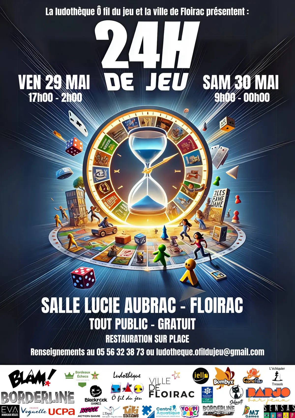 Affiche officielle 24 h de jeu de Floirac 2026