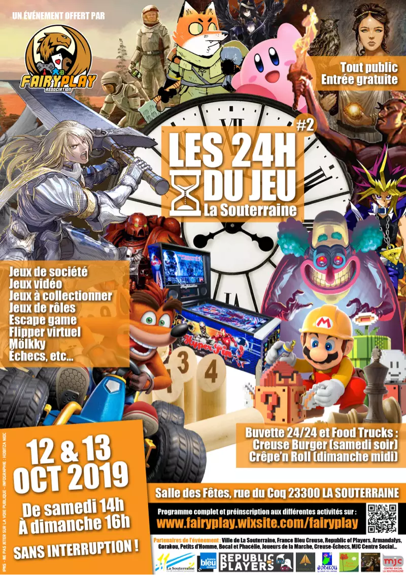 Affiche officielle Les 24h du jeu de La Souterraine 2019