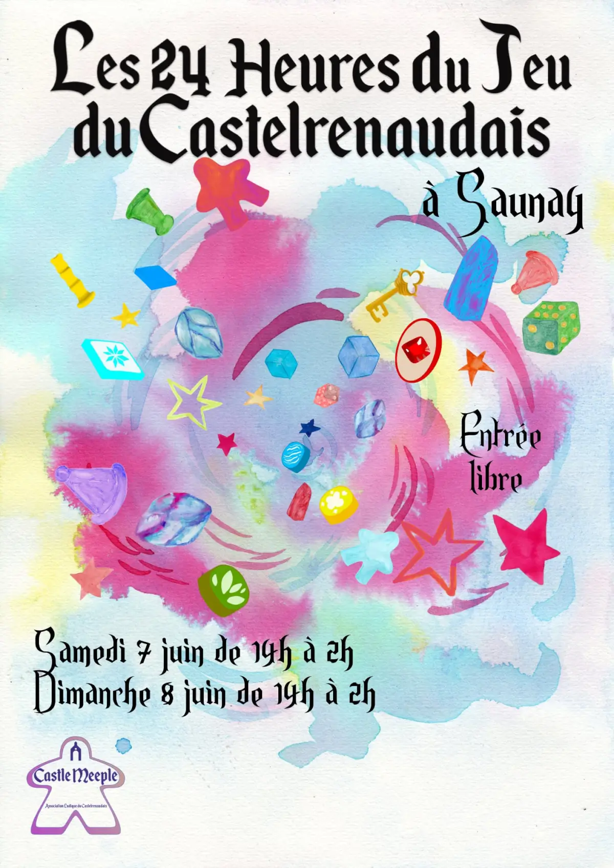 Affiche officielle Les 24h du jeux du Castelrenaudais 2025