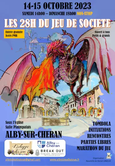 Affiche officielle Les 28h du jeu de société 2023