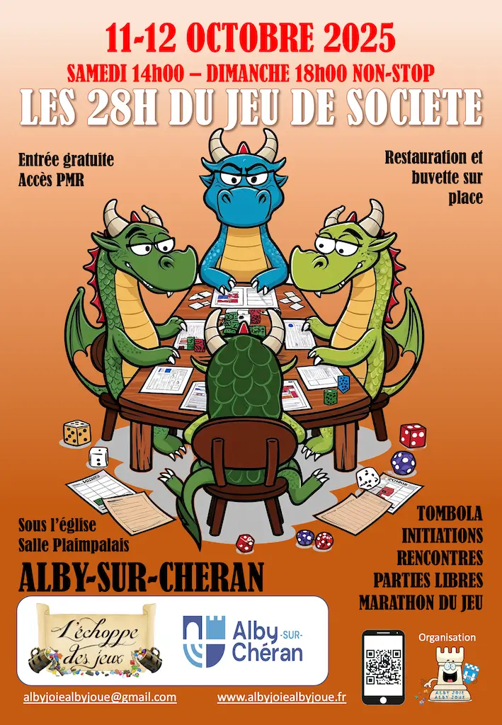 Affiche officielle Les 28h du jeu de société 2025