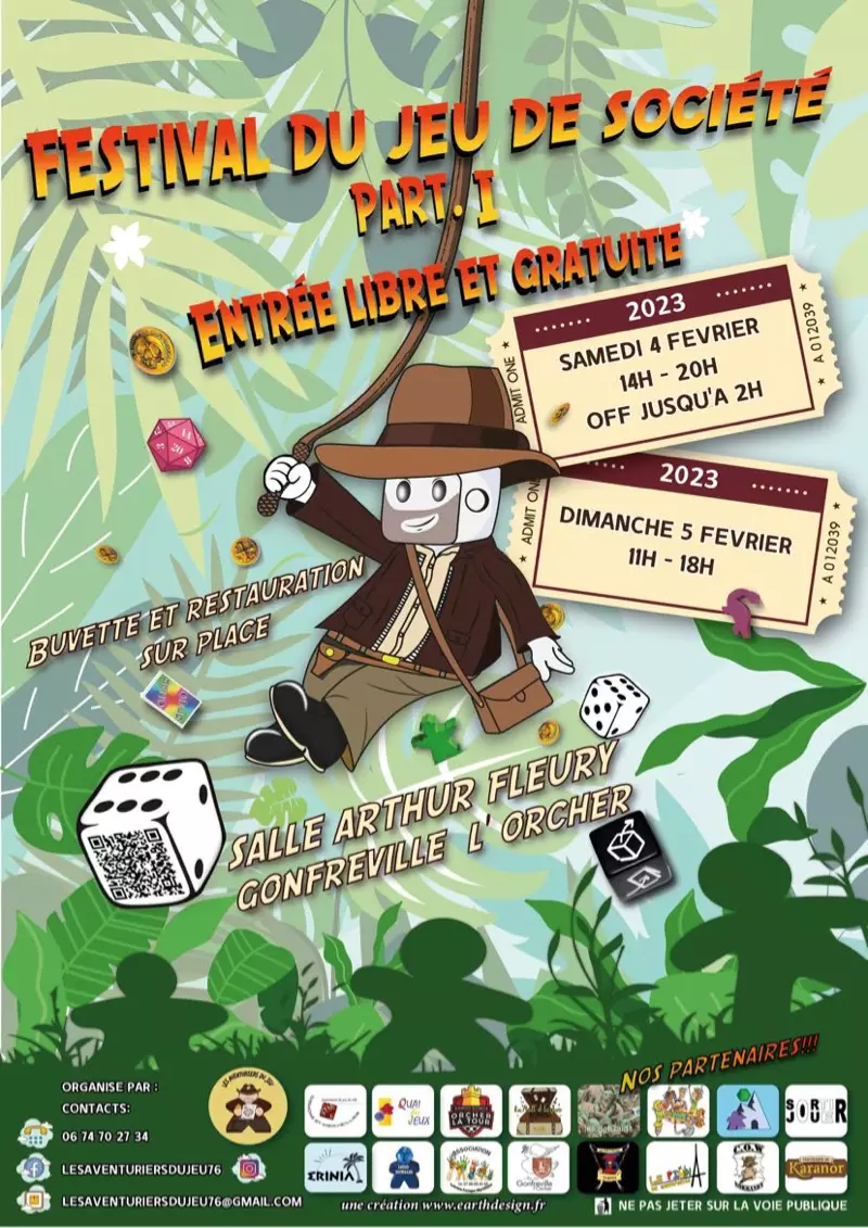 Affiche officielle Festival du jeu de société des Aventuriers du Jeu 2023