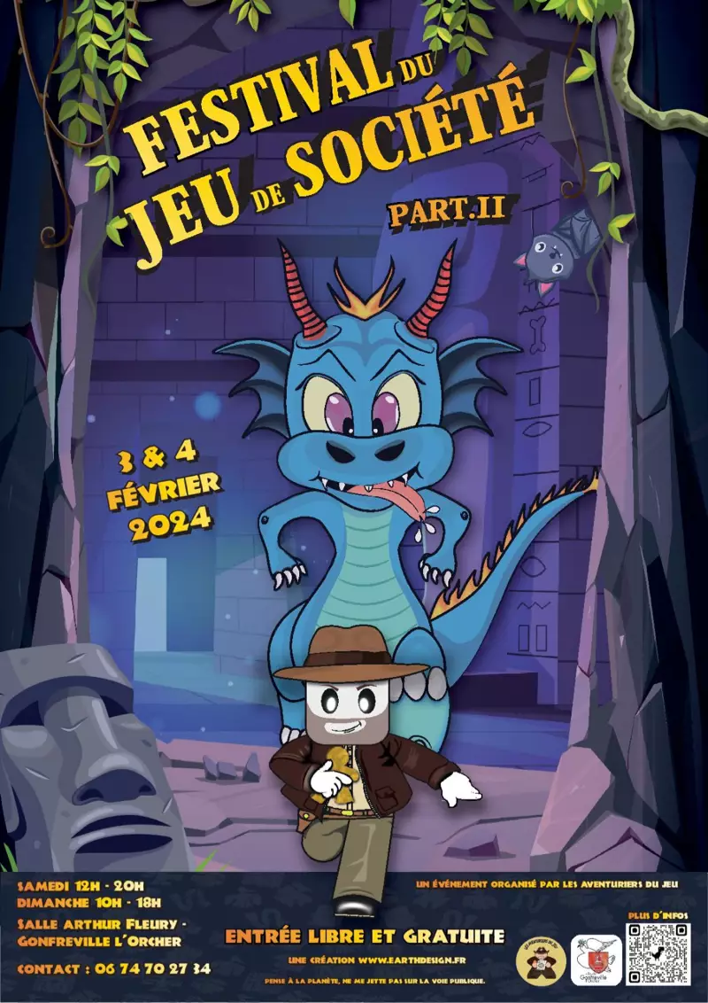 Affiche officielle Festival du jeu de société des Aventuriers du Jeu 2024