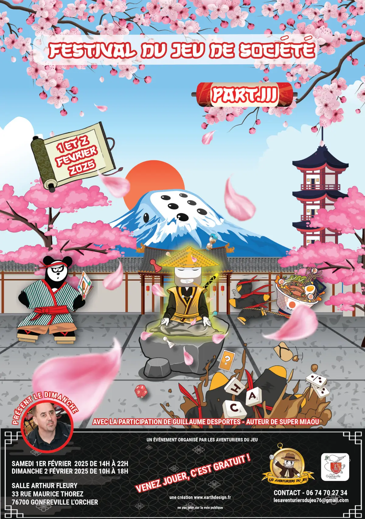 Affiche officielle Festival du jeu de société des Aventuriers du Jeu 2025