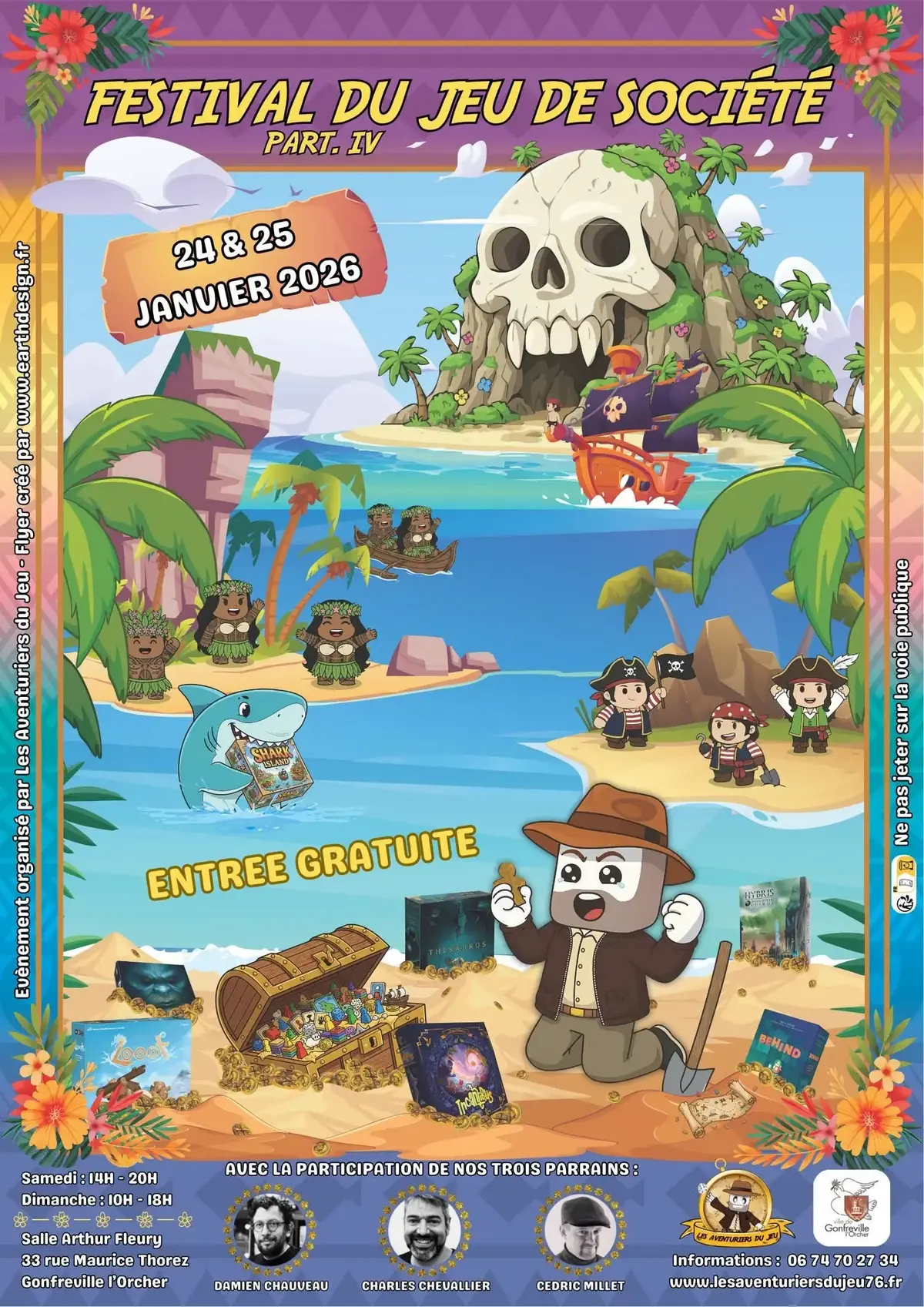 Affiche officielle Festival du jeu de société des Aventuriers du Jeu 2026