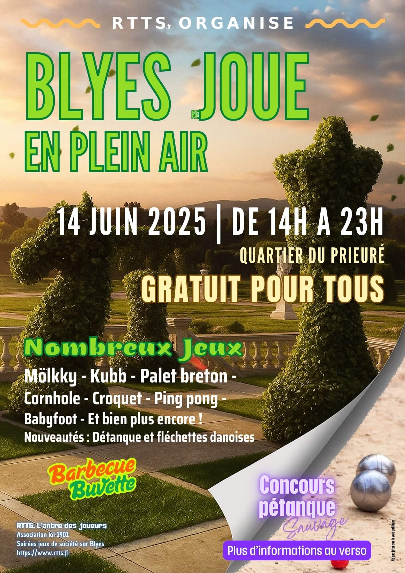 Official poster Blyes joue en plein air 2025