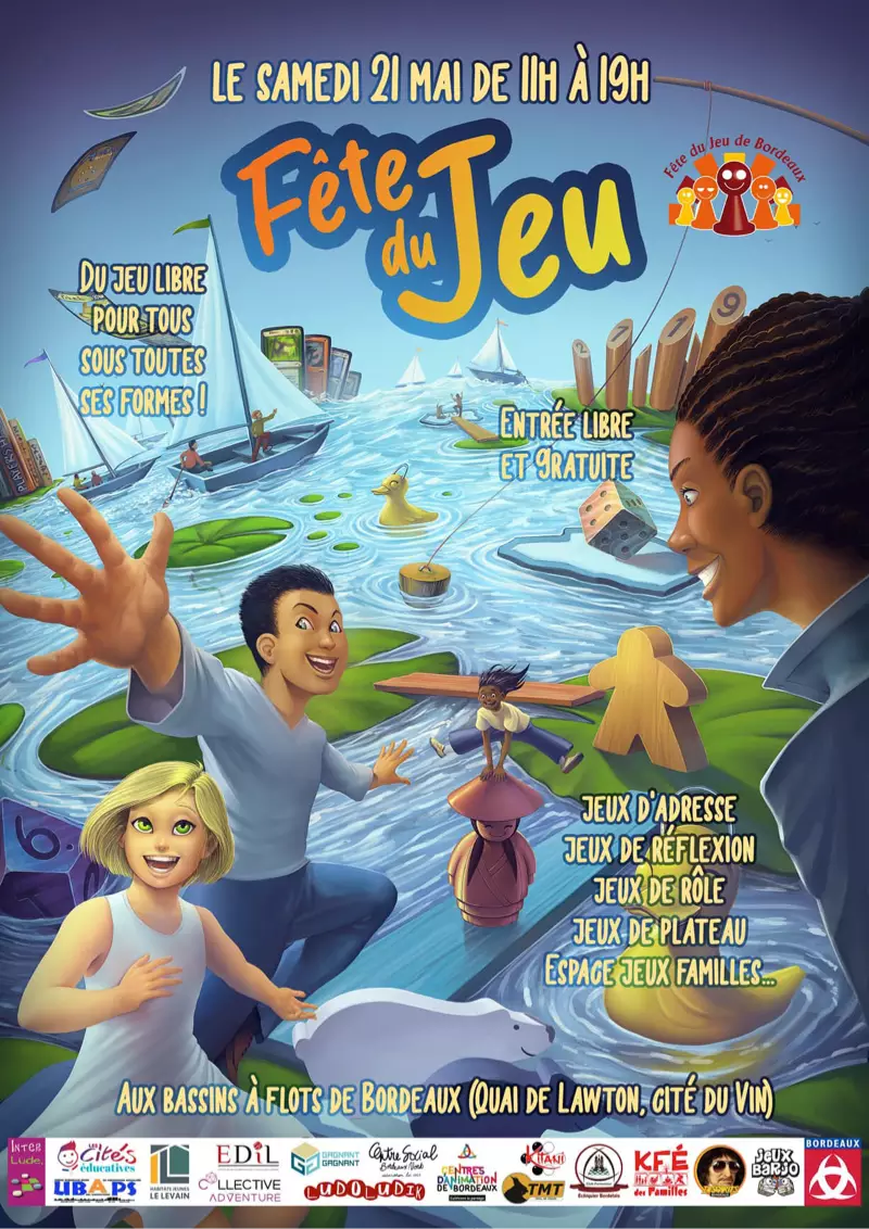Affiche officielle Fête du Jeu de Bordeaux 2023