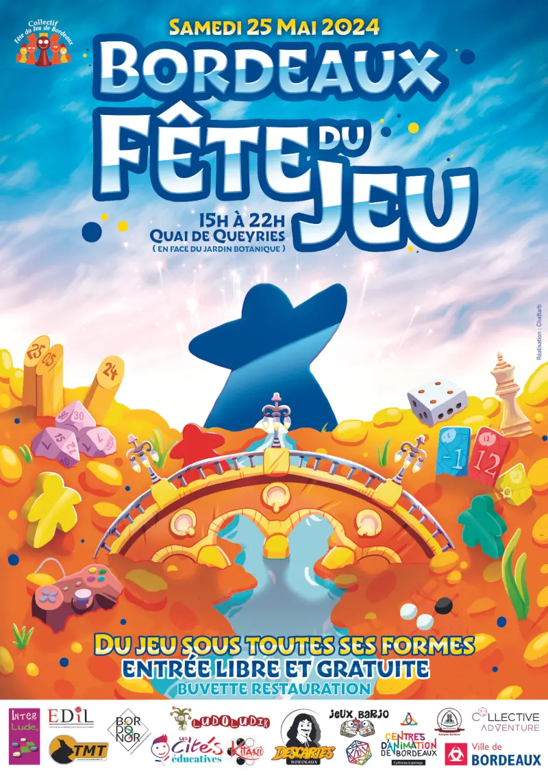 Affiche officielle Fête du Jeu de Bordeaux 2024