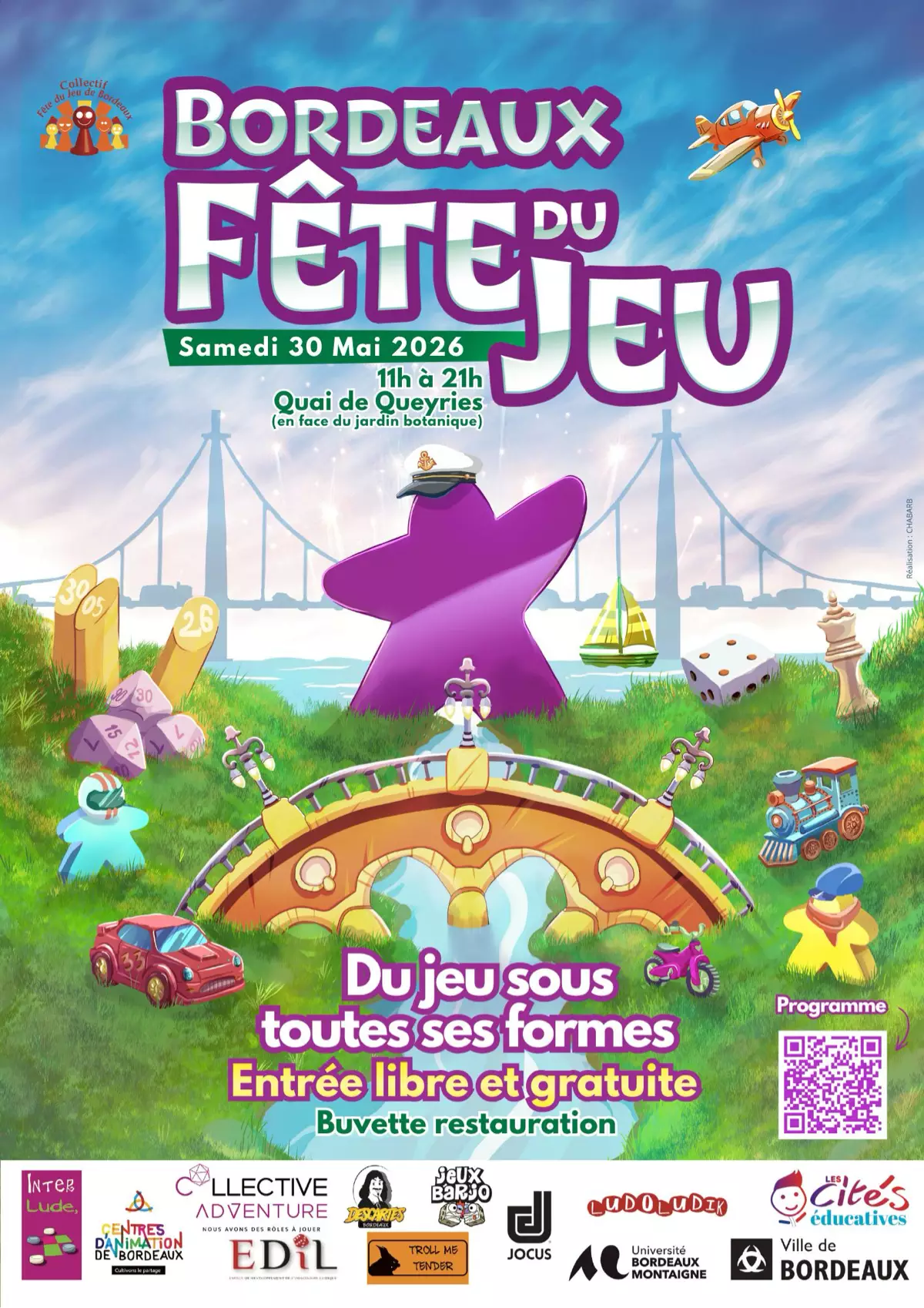 Official poster Fête du Jeu de Bordeaux 2026