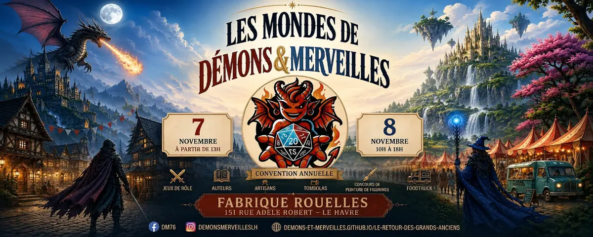 Affiche officielle Convention d'automne de Démons et Merveilles 2026