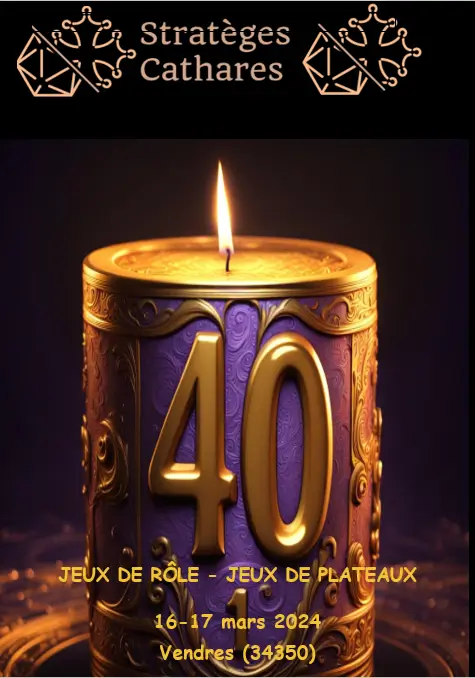 Affiche officielle Convention 40 ans - Stratèges Cathares 2024