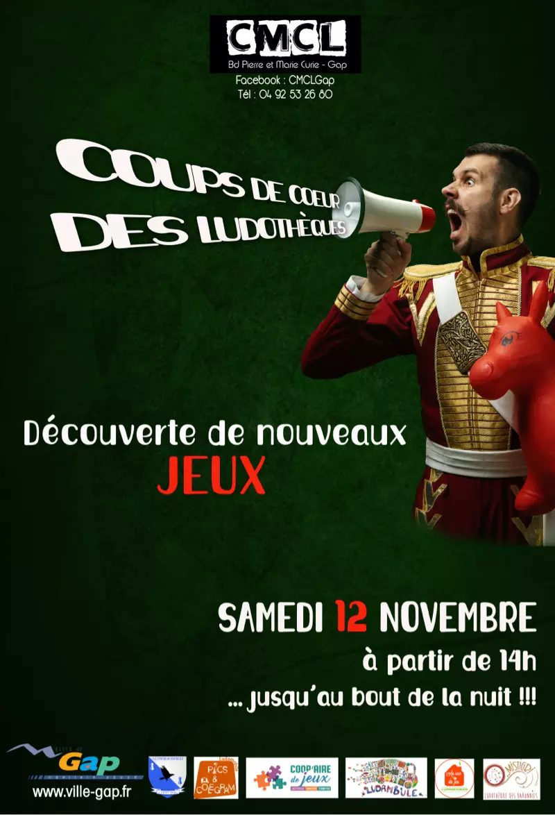 Affiche officielle Coups de cœur des ludothèques des Alpes du Sud 2022