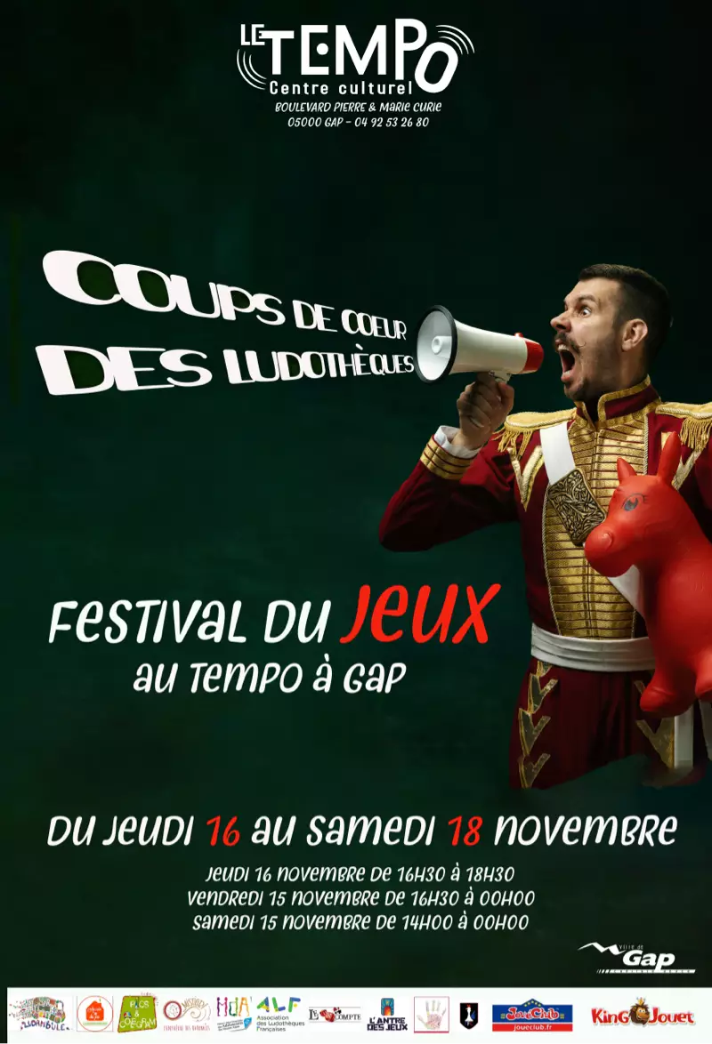 Official poster Coups de cœur des ludothèques des Alpes du Sud 2023