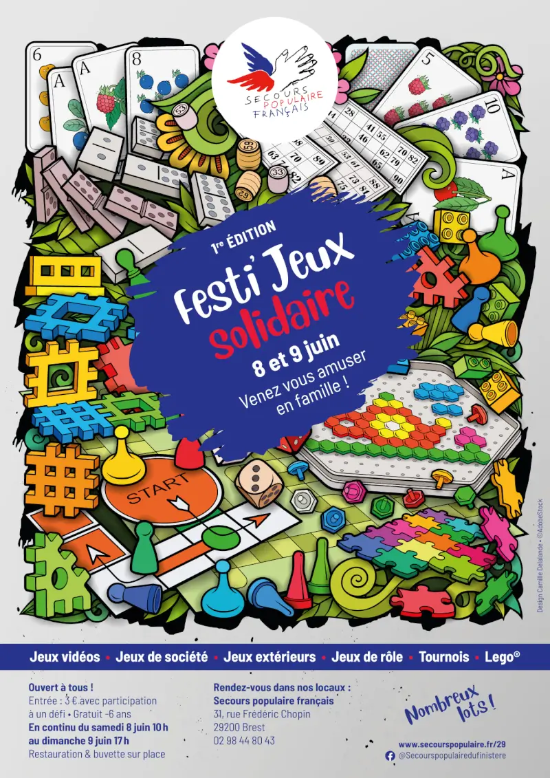 Affiche officielle Festi'jeux solidaire 2024