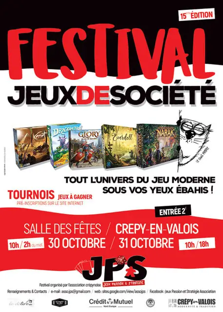Affiche officielle Festival des jeux de sociÃ©tÃ© de CrÃ©py-en-Valois 2021