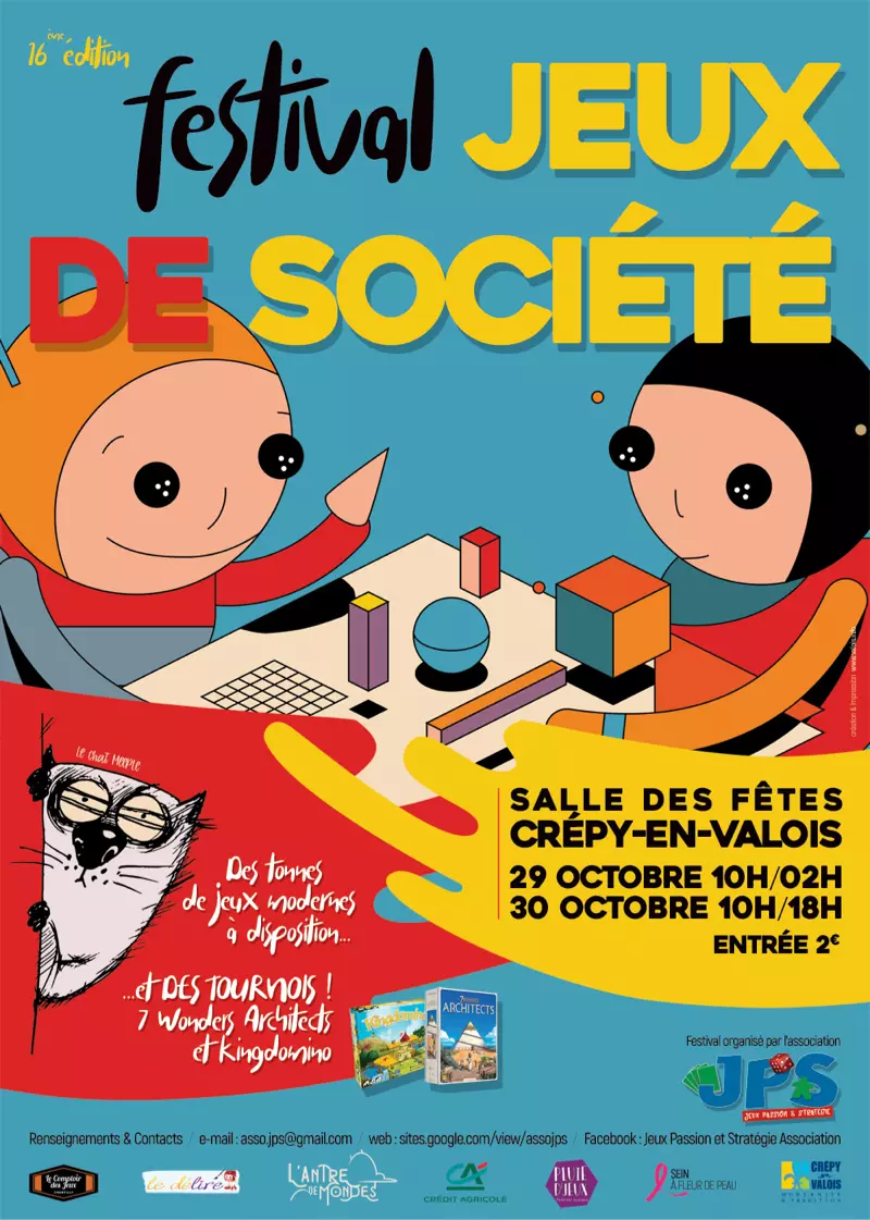Affiche officielle Festival des jeux de sociÃ©tÃ© de CrÃ©py-en-Valois 2022