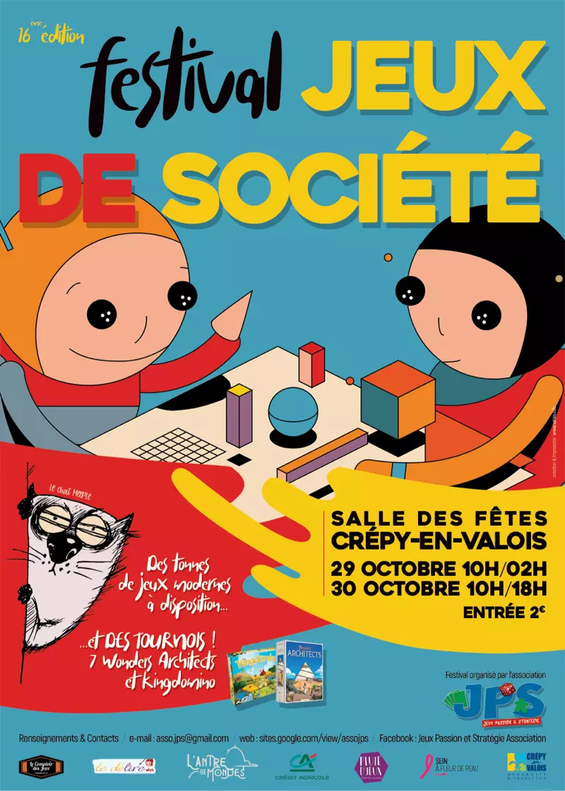 Affiche officielle Festival des jeux de société de Crépy-en-Valois 2022