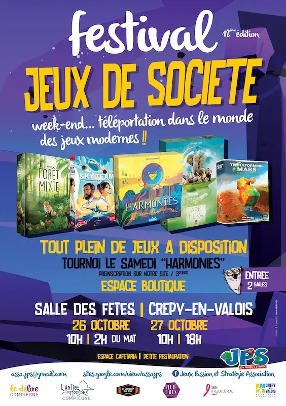 Affiche officielle Festival des jeux de société de Crépy-en-Valois 2024