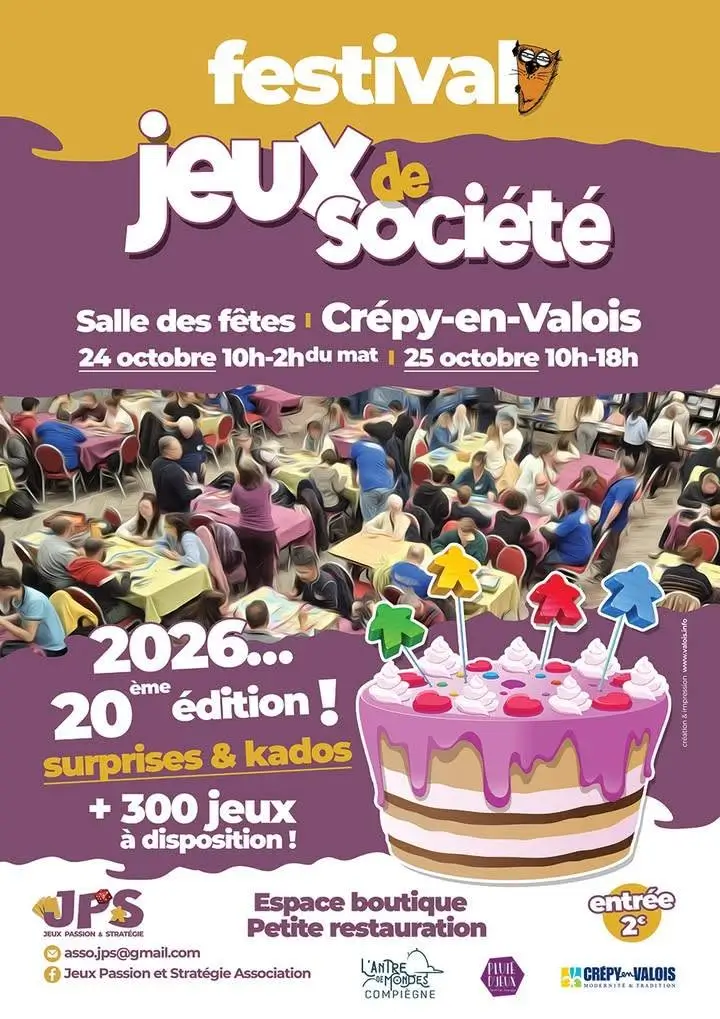 Official poster Festival des jeux de société de Crépy-en-Valois 2026