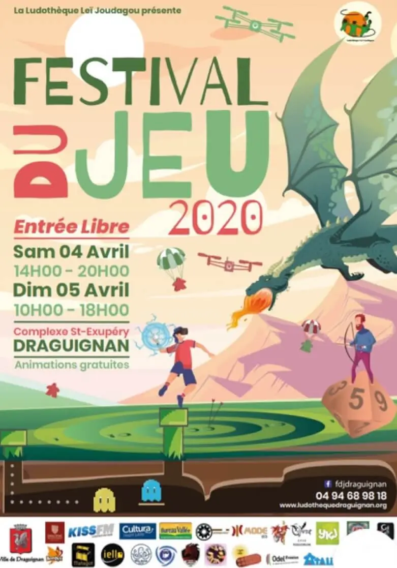 Affiche officielle Festival du jeu de Draguignan 2020