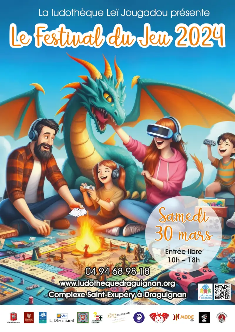 Affiche officielle Festival du jeu de Draguignan 2024