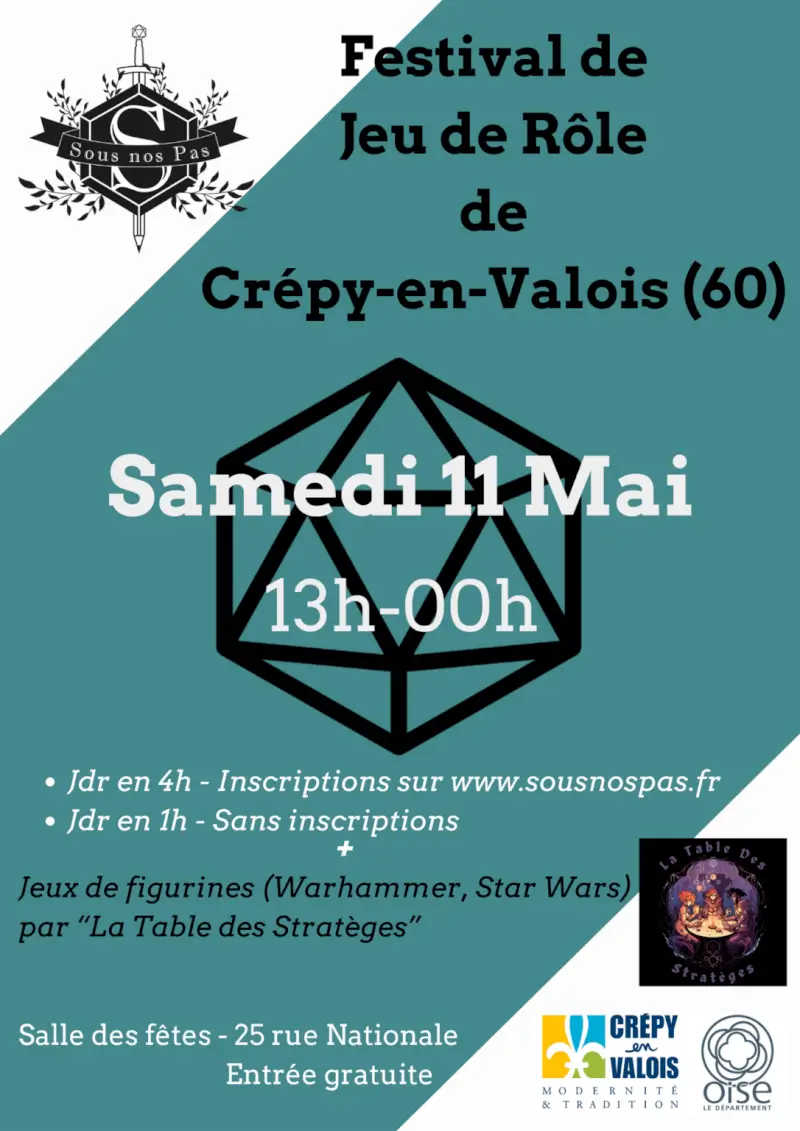 Official poster Festival du Jeu de Rôle de Crepy-en-Valois 2024