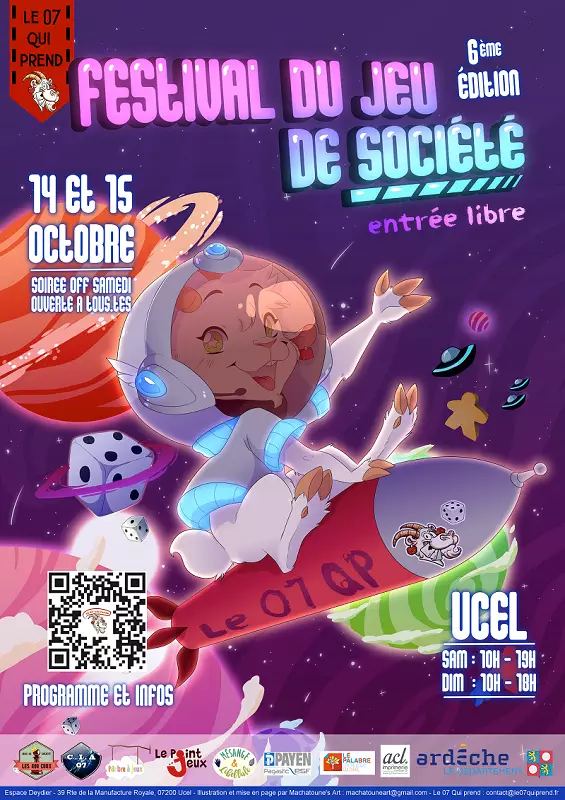 Affiche officielle Festival du Jeu de Société d'Ardèche 2023