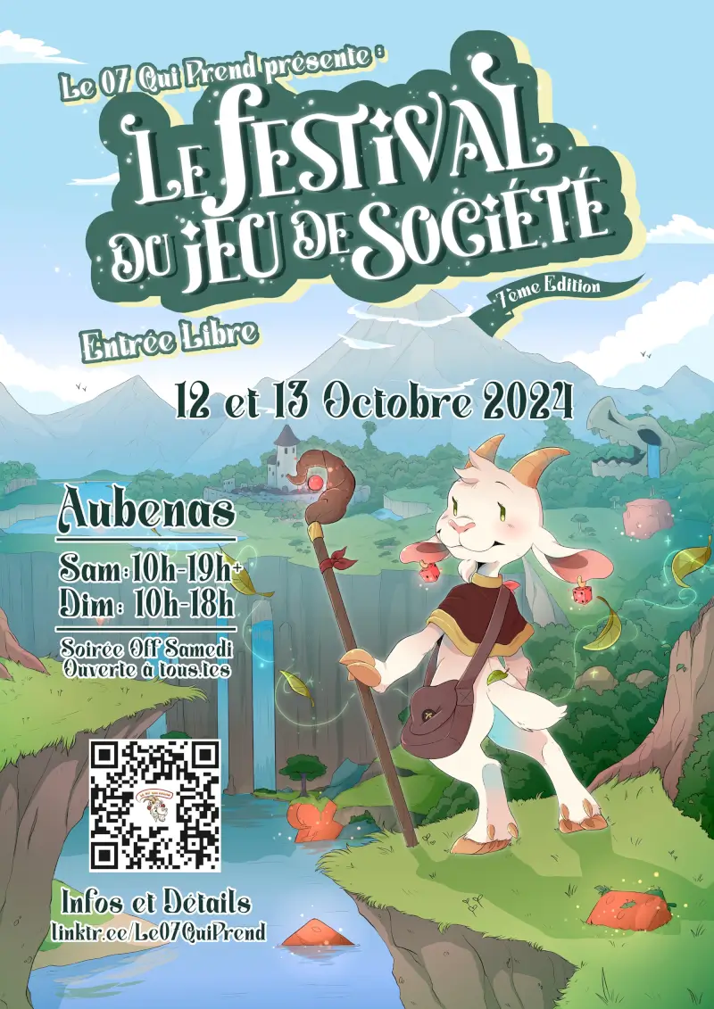 Affiche officielle Festival du Jeu de Société d'Ardèche 2024