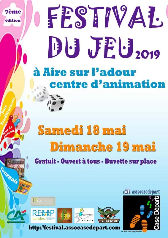 Affiche officielle Festival du jeu Aire-sur-l'Adour 2019