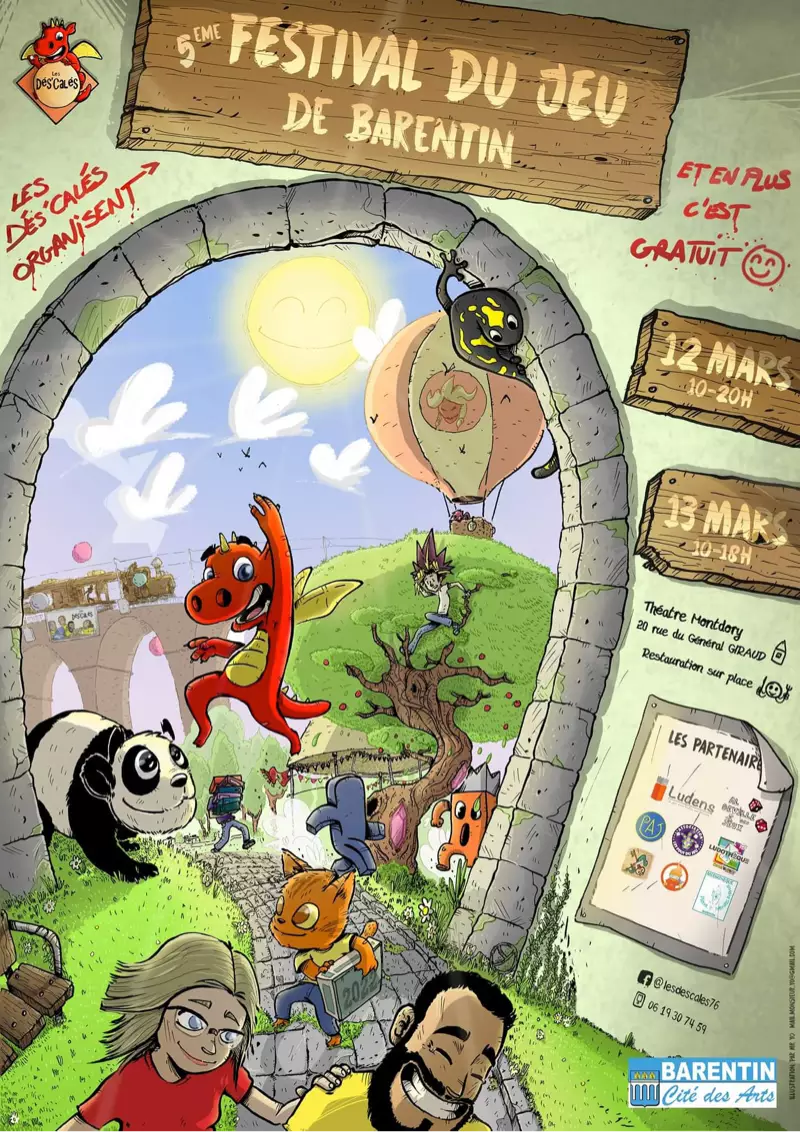 Affiche officielle Festival du Jeu de Barentin 2022