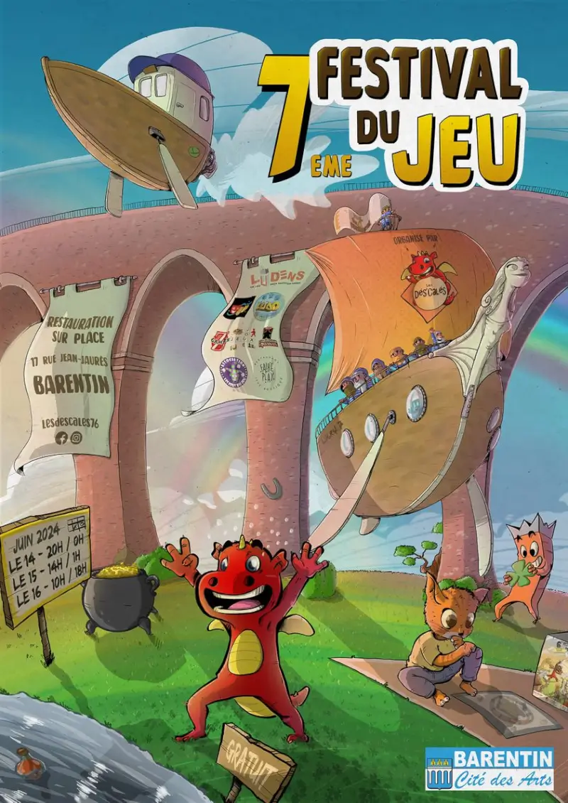Affiche officielle Festival du Jeu de Barentin 2024