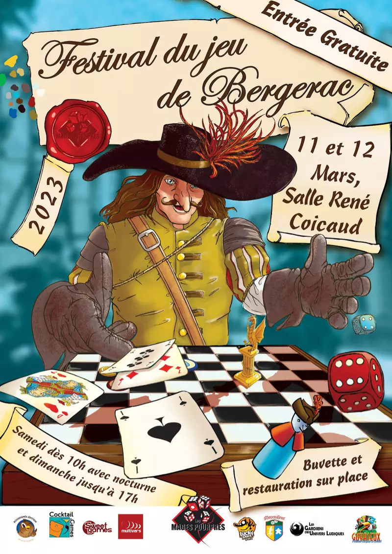 Affiche officielle Festival du jeu de Bergerac 2023