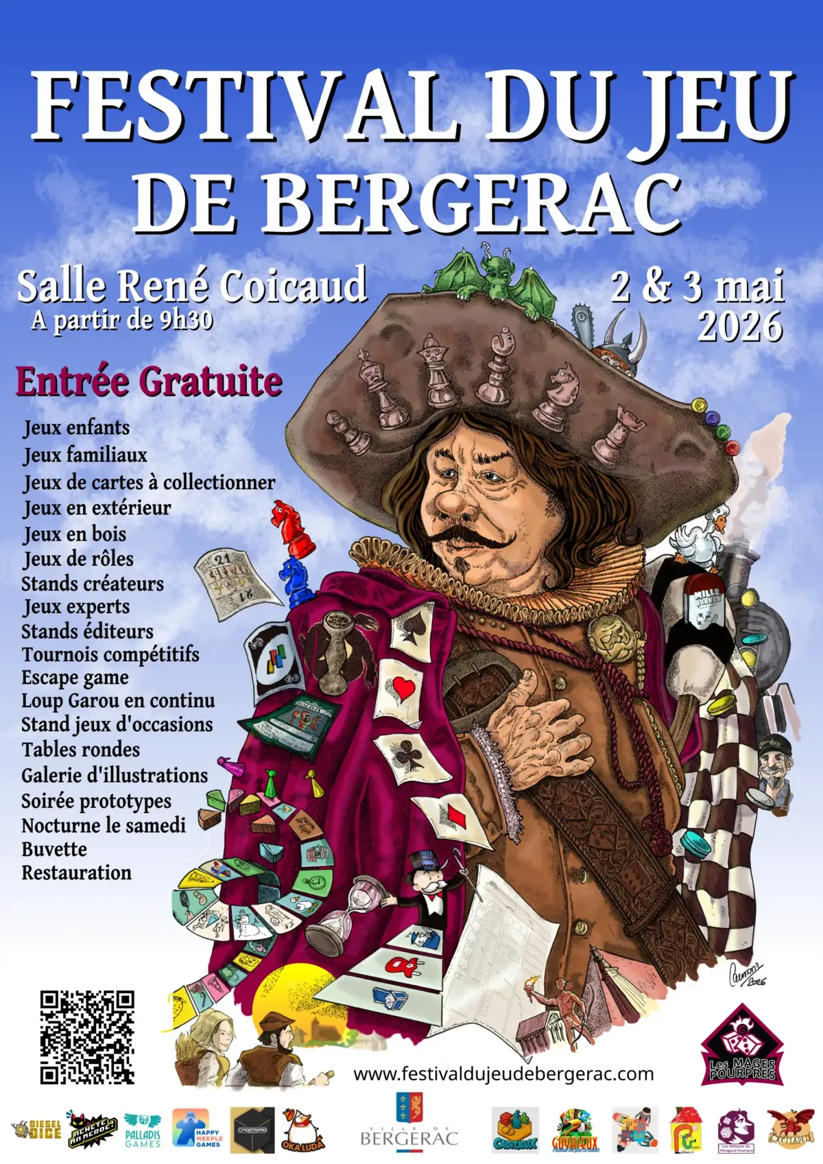 Affiche officielle Festival du jeu de Bergerac 2026