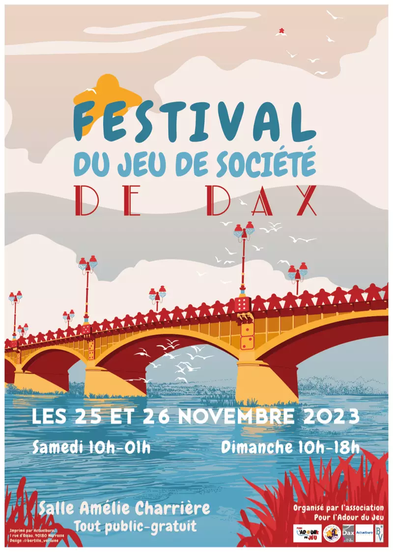 Official poster Festival du jeu de sociÃ©tÃ© de Dax 2023