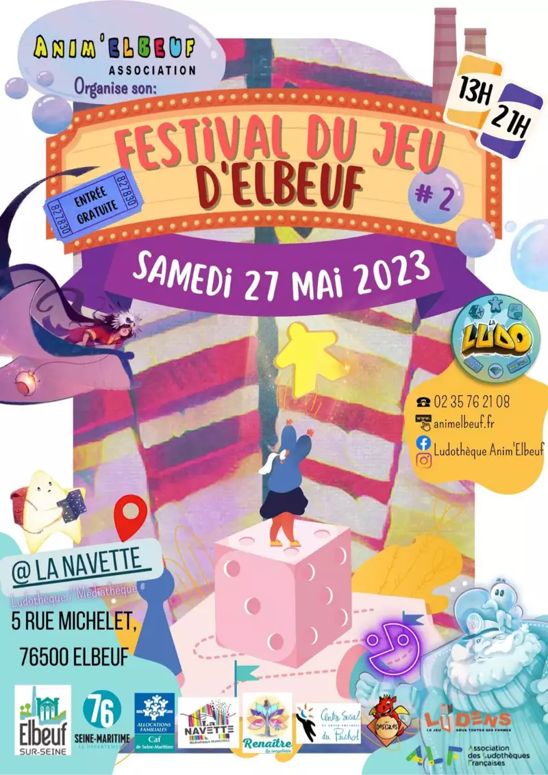 Affiche officielle Festival du jeu d'Elbeuf 2023