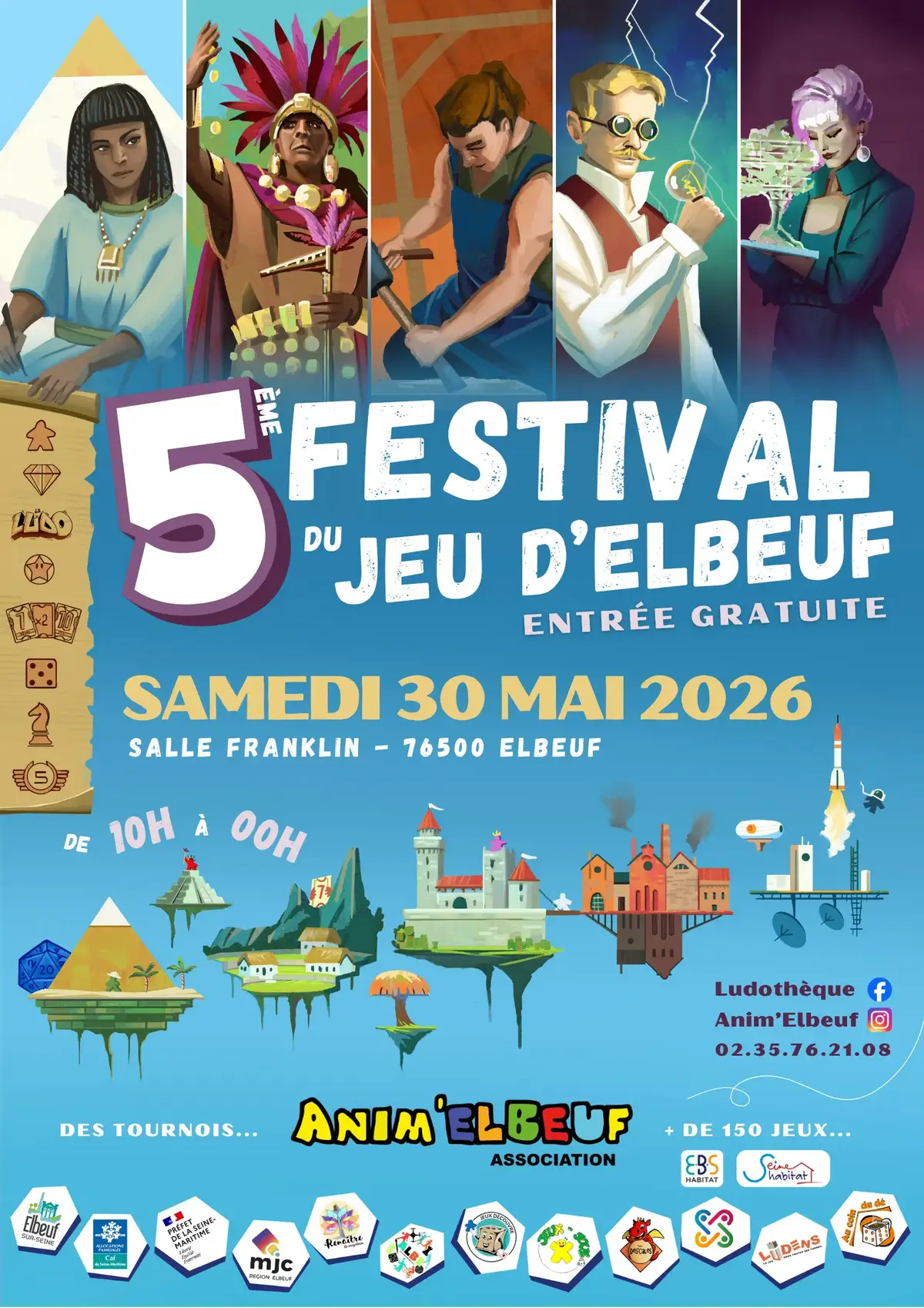 Affiche officielle Festival du jeu d'Elbeuf 2026
